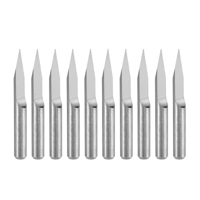 Harfington Uxcell 1/8" Shank 0.2mm Tip 45 Degree Carbide Wood Engraving Bit CNC Router Tool 10pcs