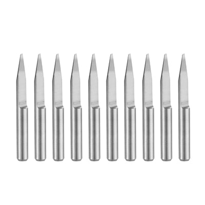 uxcell Uxcell 1/8" Shank 0.8mm Tip 20 Degree Carbide Wood Engraving Bit CNC Router Tool 10pcs