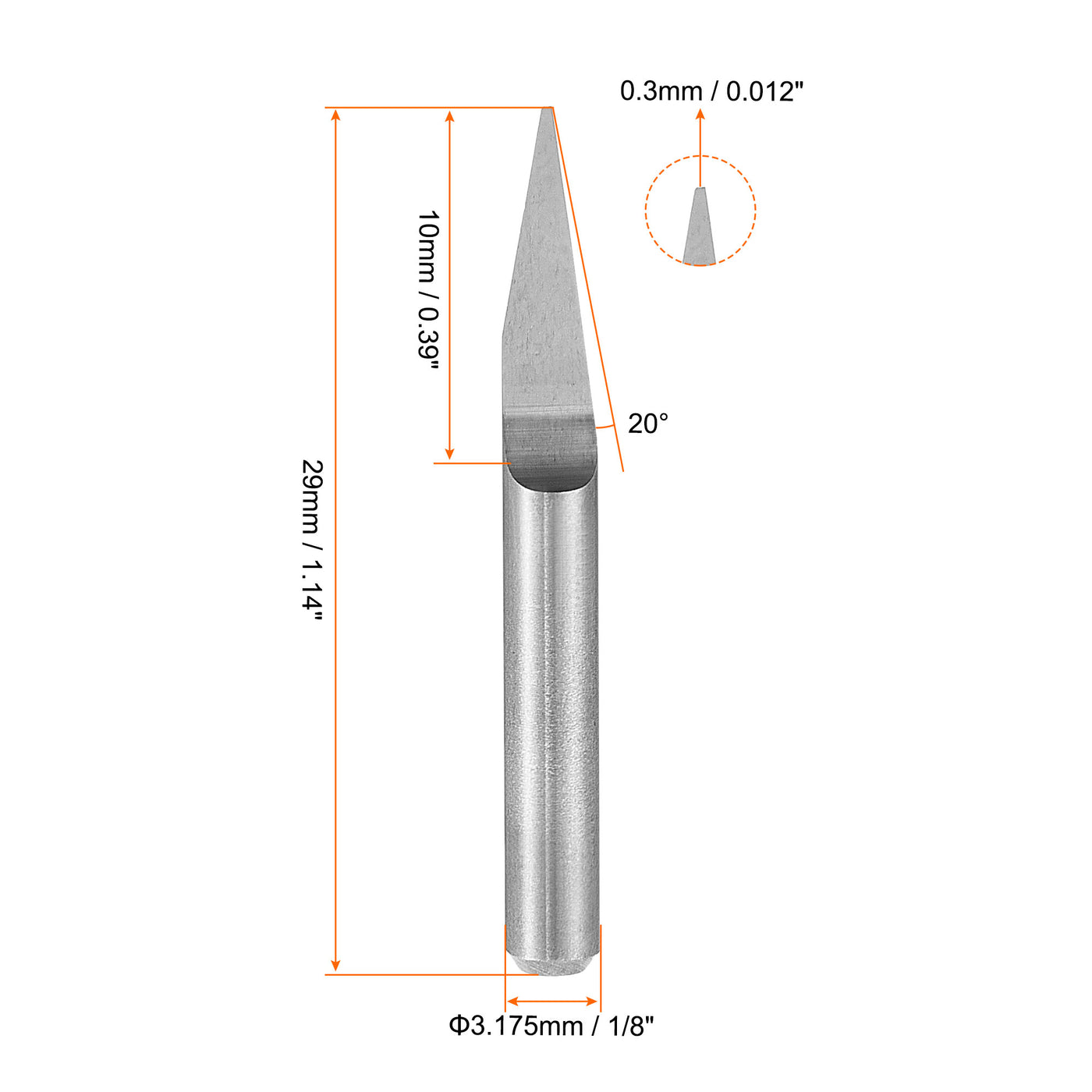 uxcell Uxcell Tip Carbide Wood Engraving Bit CNC Router Tool