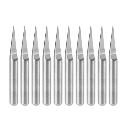 uxcell Uxcell 1/8" Shank 0.3mm Tip 20 Degree Carbide Wood Engraving Bit CNC Router Tool 10pcs