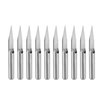 uxcell Uxcell 1/8" Shank 0.2mm Tip 30 Degree Carbide Wood Engraving Bit CNC Router Tool 10pcs