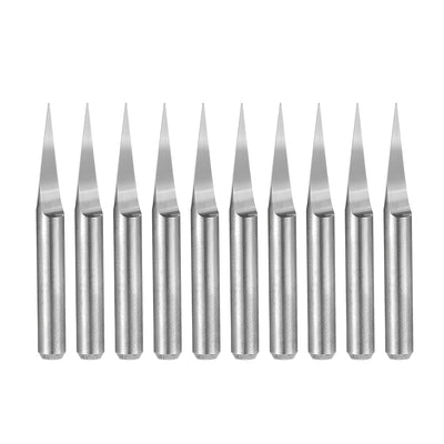 uxcell Uxcell 1/8" Shank 0.2mm Tip 20 Degree Carbide Wood Engraving Bit CNC Router Tool 10pcs