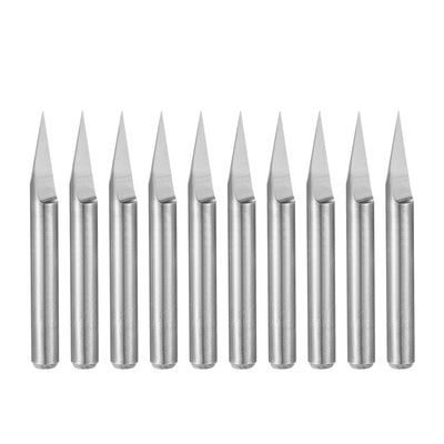 uxcell Uxcell 1/8" Shank 0.1mm Tip 30 Degree Carbide Wood Engraving Bit CNC Router Tool 10pcs