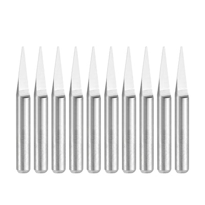 uxcell Uxcell 1/8" Shank 0.6mm Tip 20 Degree Carbide Wood Engraving Bit CNC Router Tool 10pcs