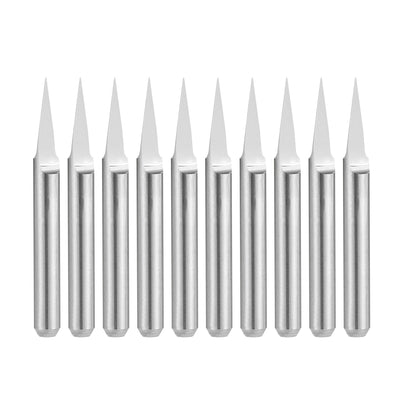 uxcell Uxcell 1/8" Shank 0.1mm Tip 15 Degree Carbide Wood Engraving Bit CNC Router Tool 10pcs