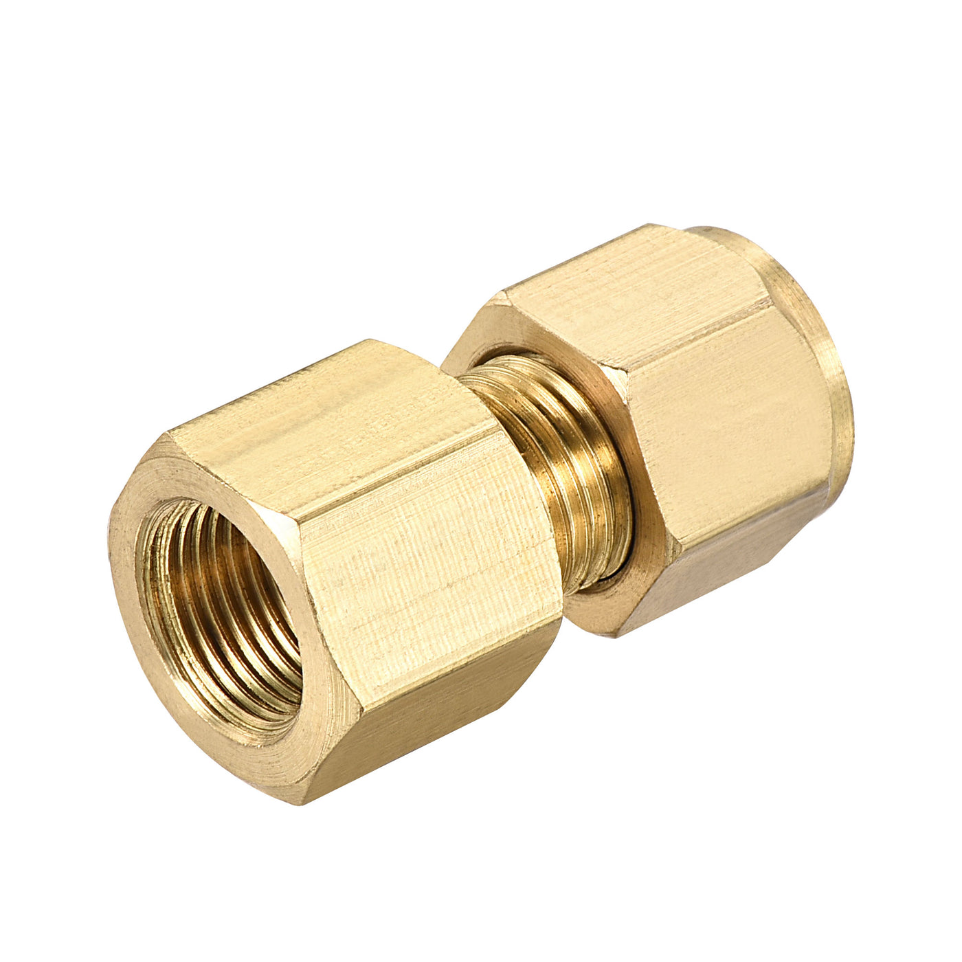 Uxcell Uxcell Compression Tube Fitting M18x1.5mm Female Thread x 6mm Tube OD Straight Coupling Adapter Brass