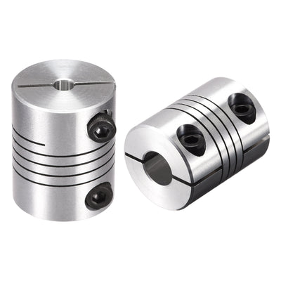 Harfington Uxcell 2PCS Motor Shaft 4mm to 8mm Helical Beam Coupler Coupling 20mm Dia 25mm Length