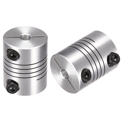 Harfington Uxcell 2PCS Motor Shaft 5mm to 5mm Helical Beam Coupler Coupling 20mm Dia 25mm Length