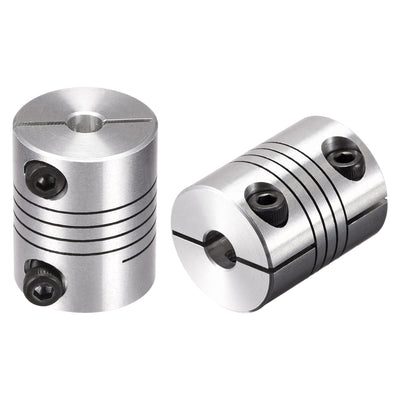 Harfington Uxcell 2PCS Motor Shaft 6mm to 6.35mm Helical Beam Coupler Coupling 20mm Dia 25mm Long