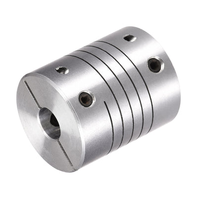 Harfington Uxcell Motor Shaft 7mm to 8mm Helical Beam Coupler Coupling 25mm Dia 30mm Length