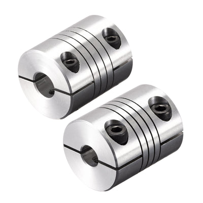 Harfington Uxcell Motor Shaft 7mm to 10mm Helical Beam Coupler Coupling 25mm Dia 30mm Length