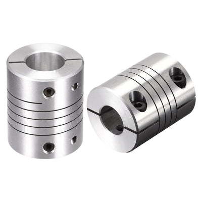 Harfington Uxcell 2PCS Motor Shaft 8mm to 11mm Helical Beam Coupler Coupling 25mm Dia 30mm Length