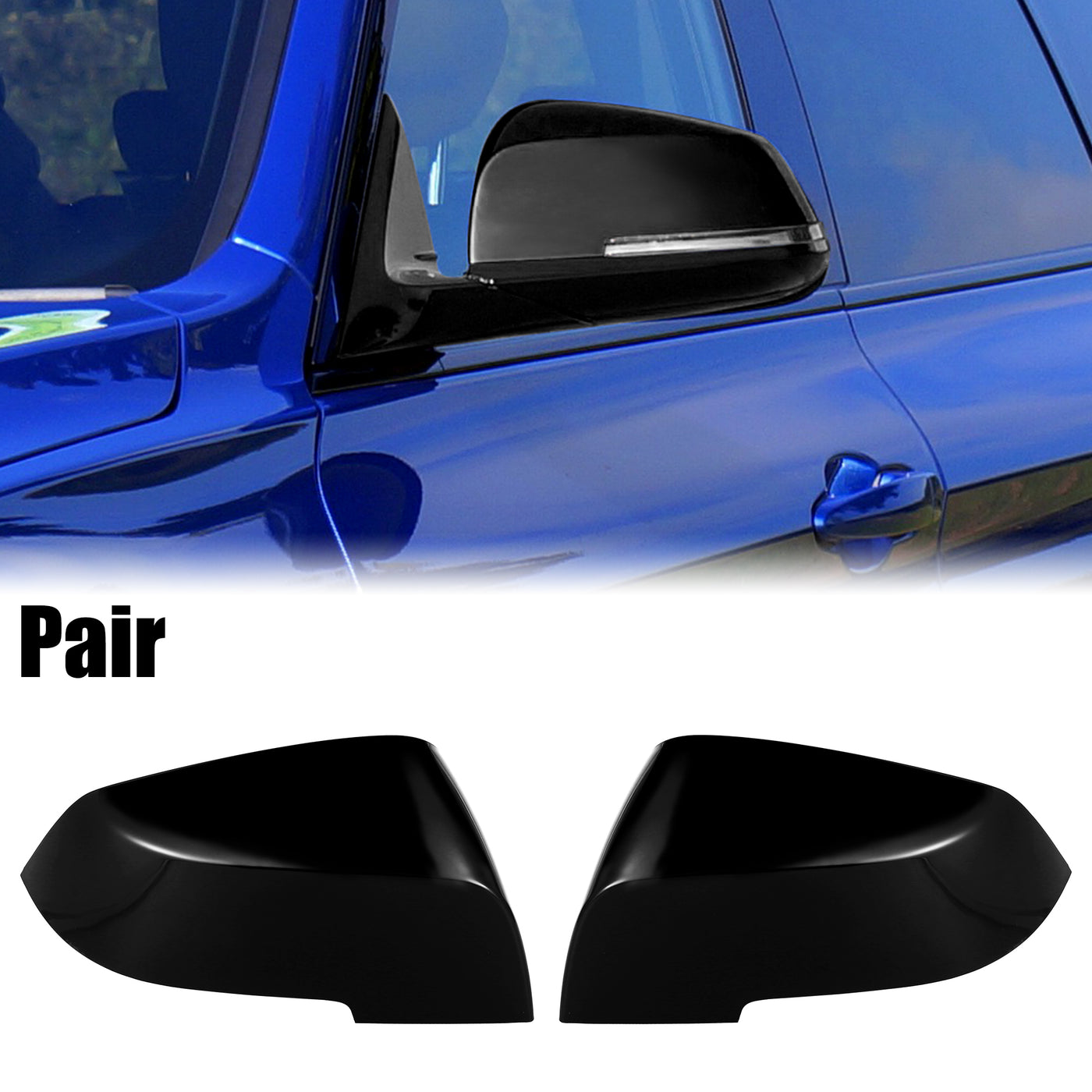 X AUTOHAUX Pair Exterior Left Right Side Rear View Mirror Cover Cap 51167292745 51167292746 for BMW 435i 2014-2016