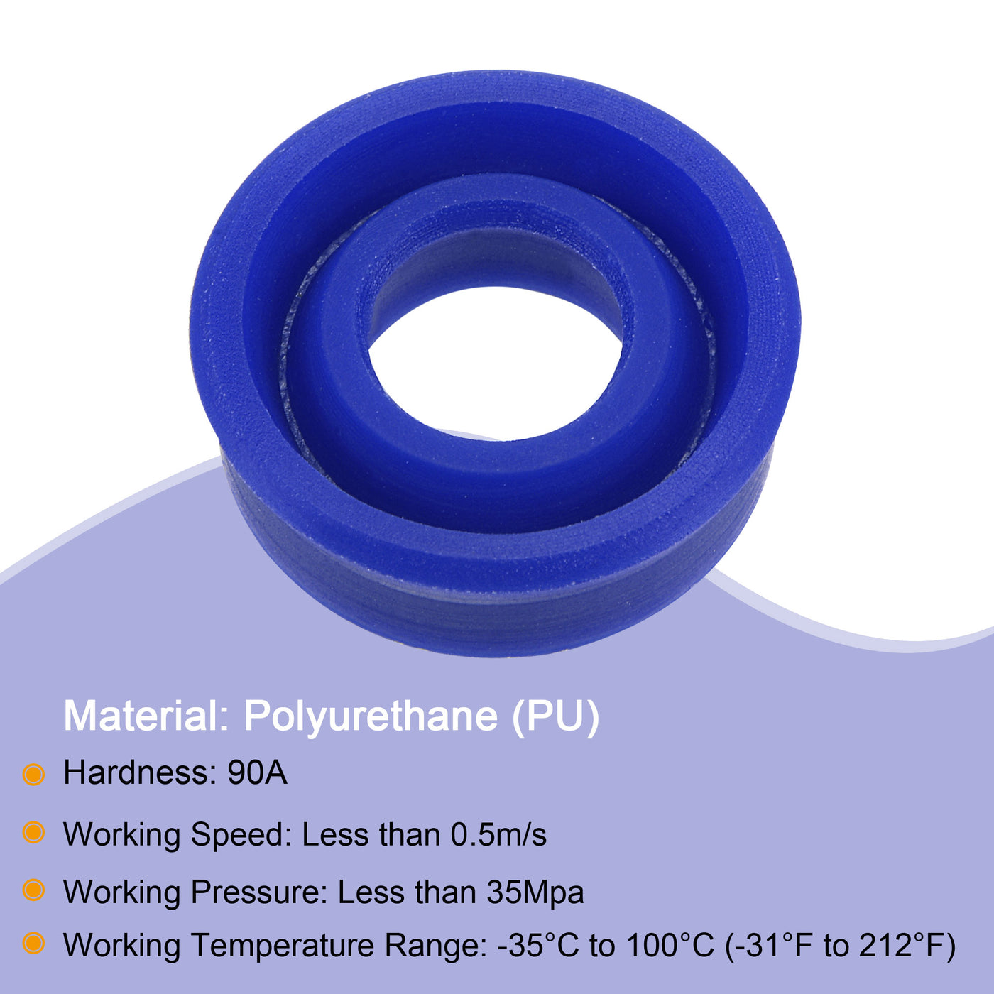 Harfington UN Radial Shaft Seal 8mm ID x 16mm OD x 6mm Width PU Oil Seal, Blue