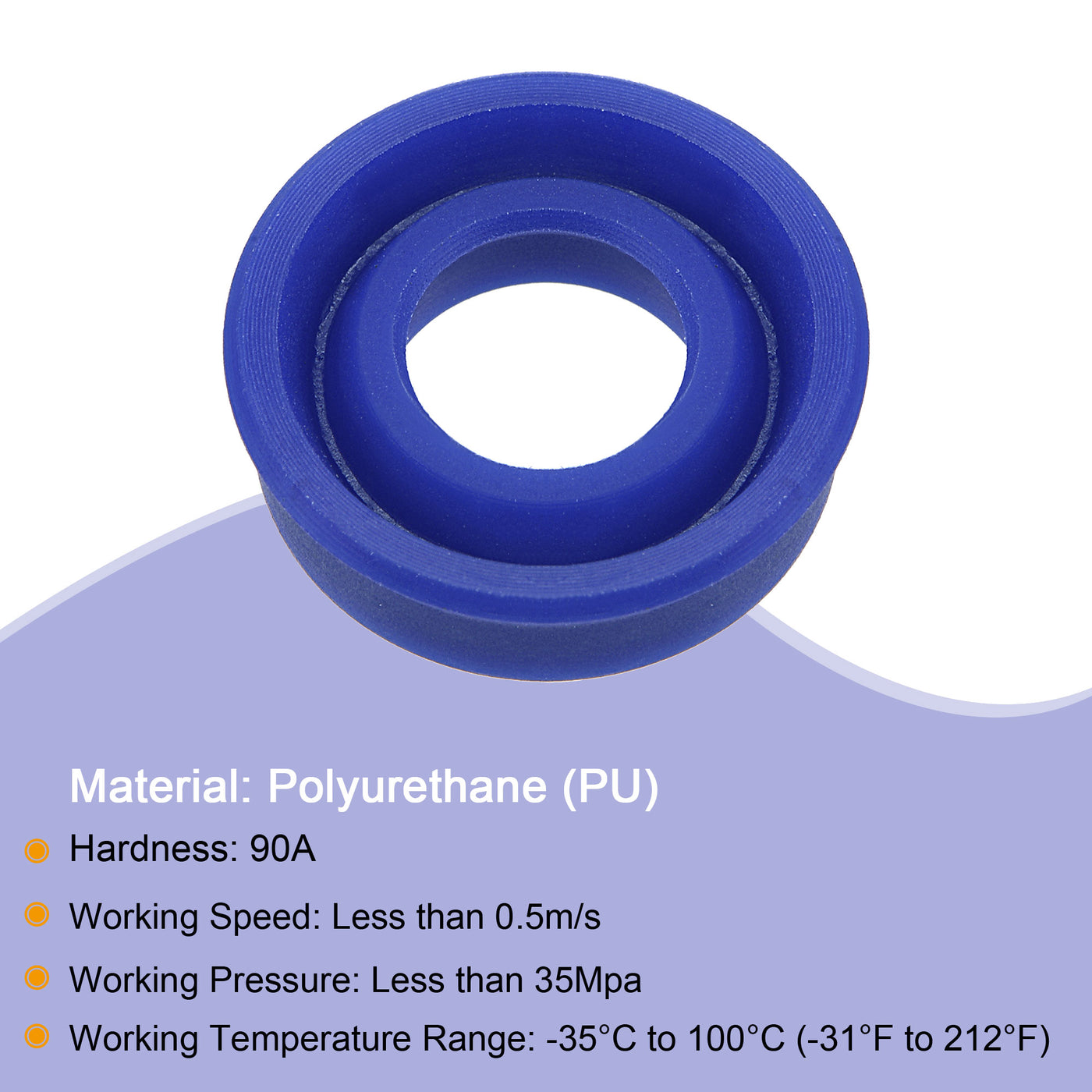 Harfington UN Radial Shaft Seal 10mm ID x 18mm OD x 6mm Width PU Oil Seal, Blue Pack of 5