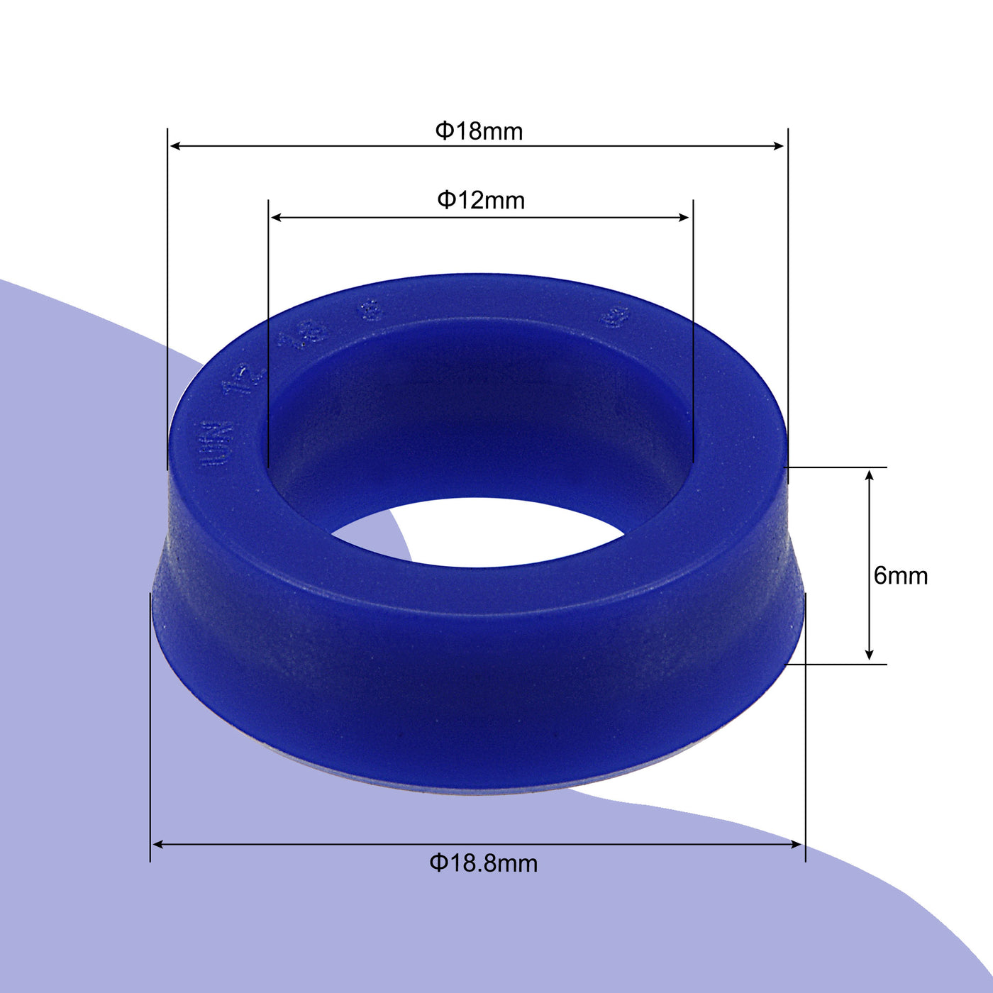 Harfington UN Radial Shaft Seal 12mm ID x 18mm OD x 6mm Width PU Oil Seal, Blue Pack of 5