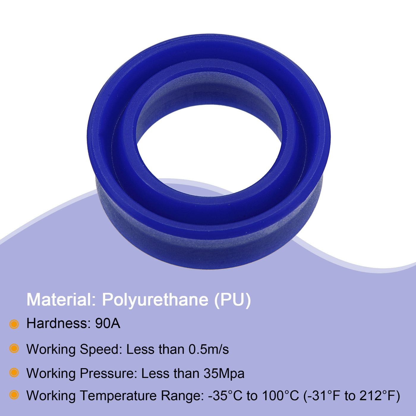 Harfington UN Radial Shaft Seal 12mm ID x 18mm OD x 6mm Width PU Oil Seal, Blue Pack of 5
