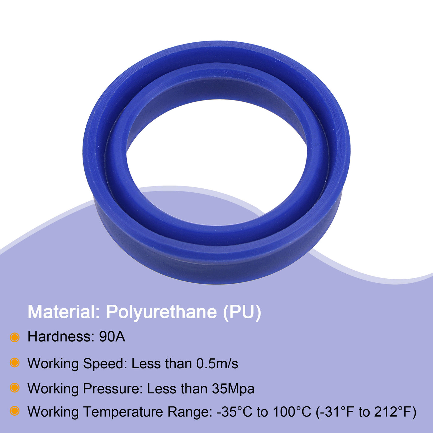 Harfington UN Radial Shaft Seal 18mm ID x 24mm OD x 6mm Width PU Oil Seal, Blue