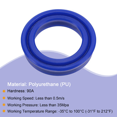Harfington UN Radial Shaft Seal 20mm ID x 28mm OD x 6mm Width PU Oil Seal, Blue Pack of 5