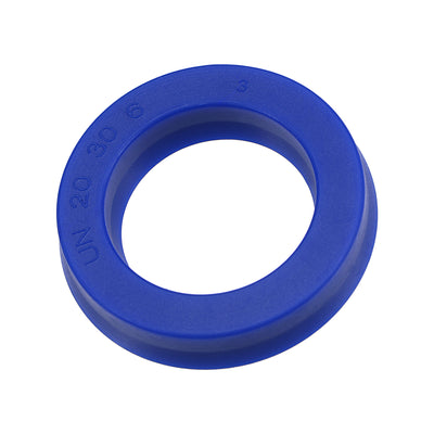 Harfington UN Radial Shaft Seal 20mm ID x 30mm OD x 6mm Width PU Oil Seal, Blue Pack of 5