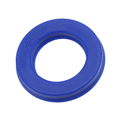 Harfington UN Radial Shaft Seal 22mm ID x 35mm OD x 6mm Width PU Oil Seal, Blue Pack of 5