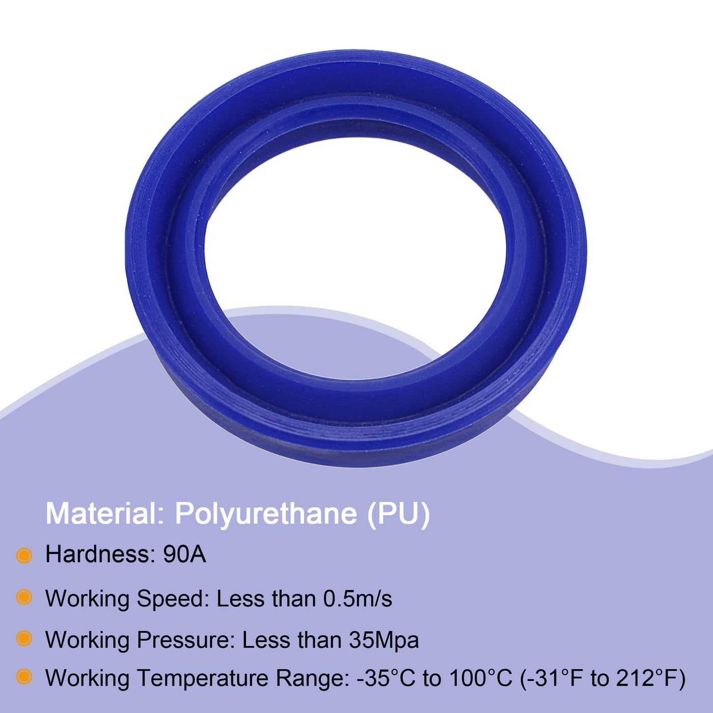 Harfington UN Radial Shaft Seal 25mm ID x 35mm OD x 6mm Width PU Oil Seal, Blue Pack of 5