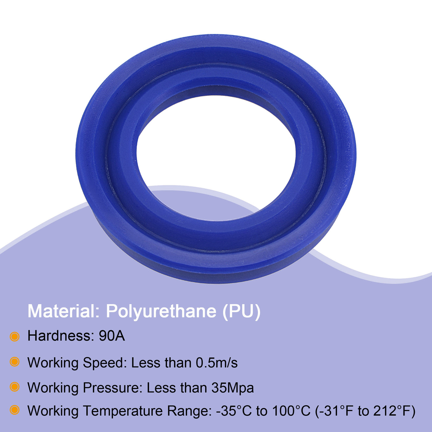 Harfington UN Radial Shaft Seal 25mm ID x 40mm OD x 6mm Width PU Oil Seal, Blue Pack of 5