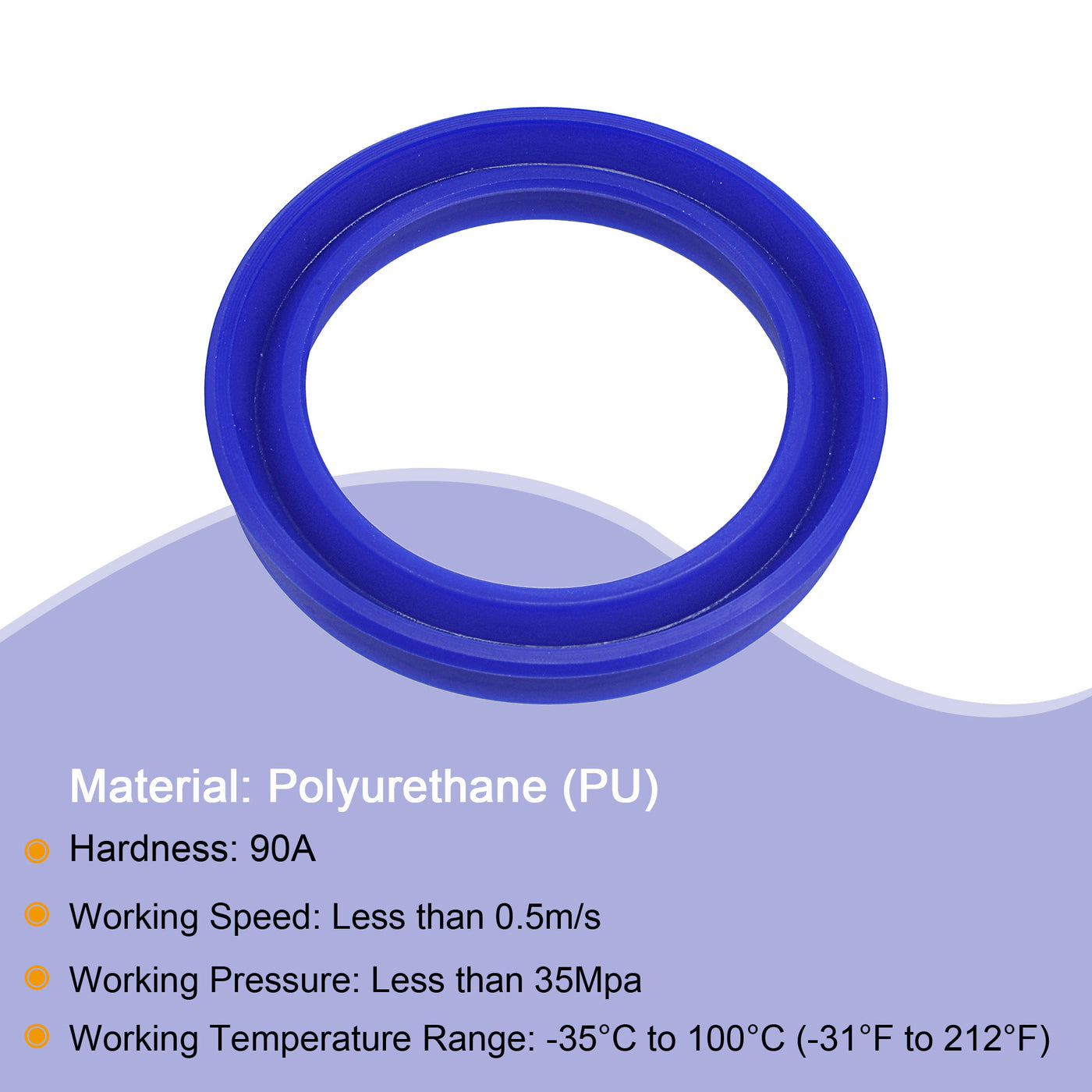 Harfington UHS Radial Shaft Seal 32mm ID x 42mm OD x 6mm Width PU Oil Seal, Blue Pack of 2