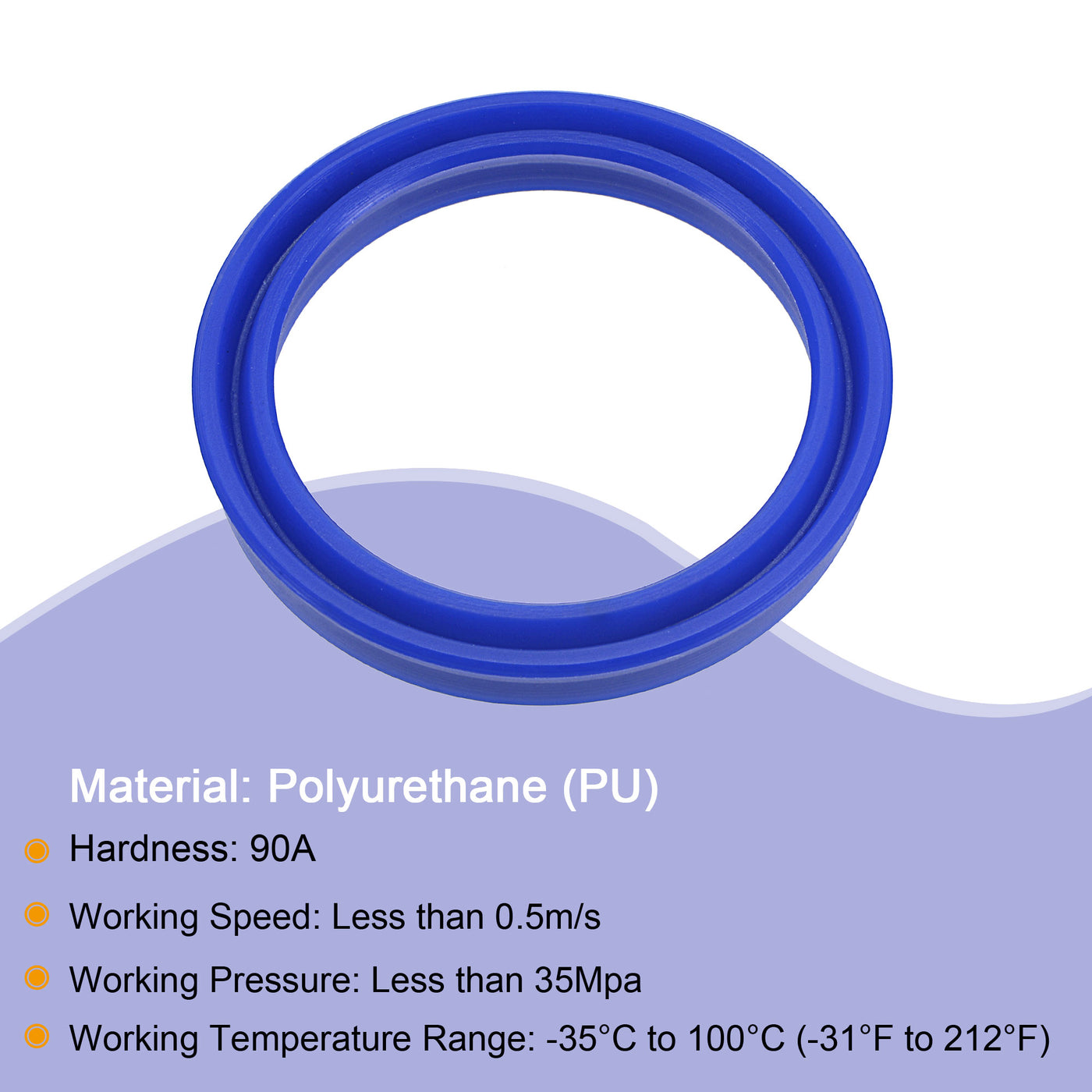 Harfington UN Radial Shaft Seal 35mm ID x 43mm OD x 6mm Width PU Oil Seal, Blue