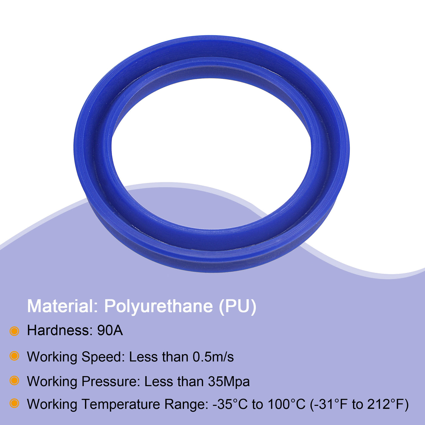Harfington UHS Radial Shaft Seal 35mm ID x 45mm OD x 6mm Width PU Oil Seal, Blue Pack of 2