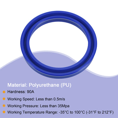 Harfington UN Radial Shaft Seal 40mm ID x 50mm OD x 6mm Width PU Oil Seal, Blue