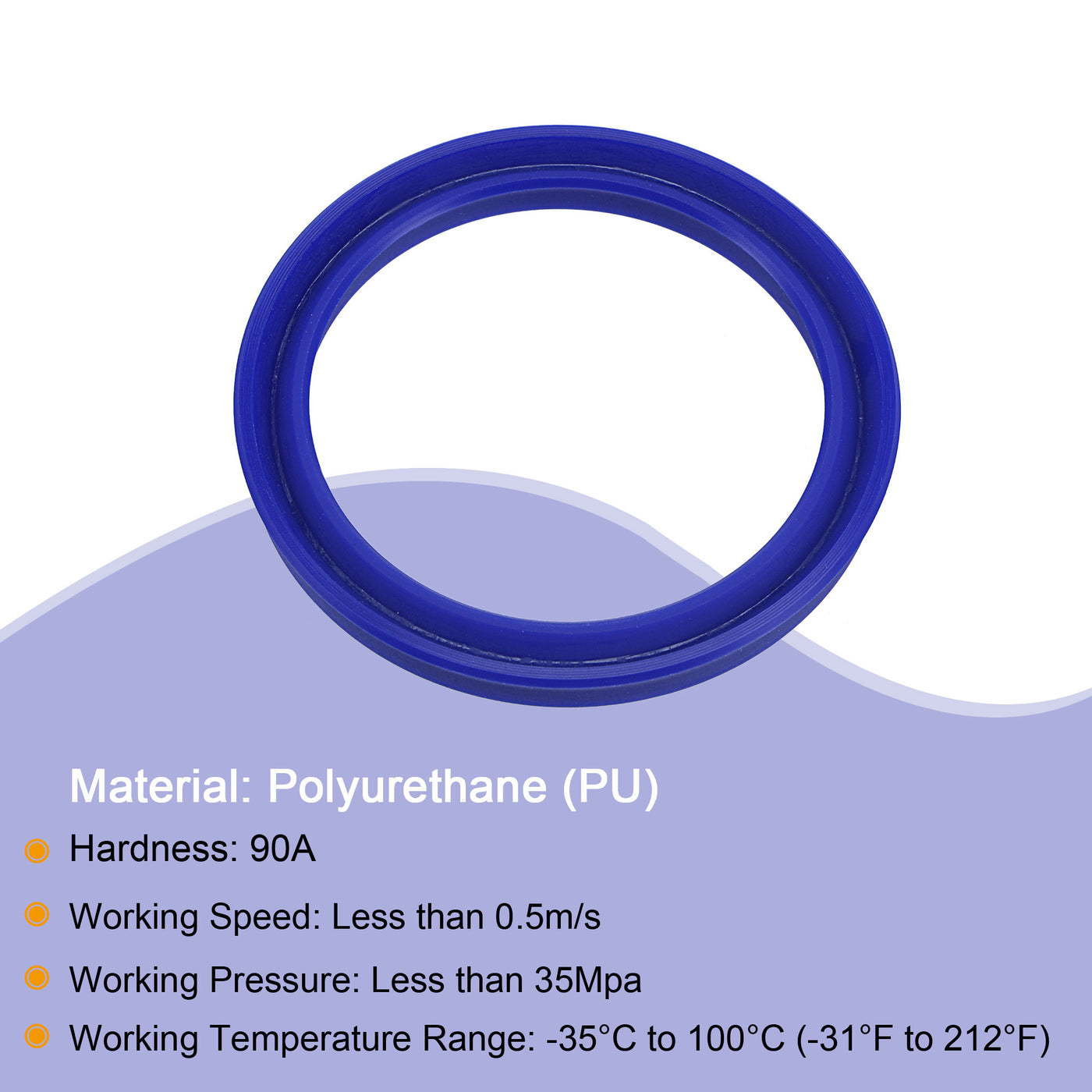 Harfington UHS Radial Shaft Seal 45mm ID x 55mm OD x 6mm Width PU Oil Seal, Blue Pack of 2