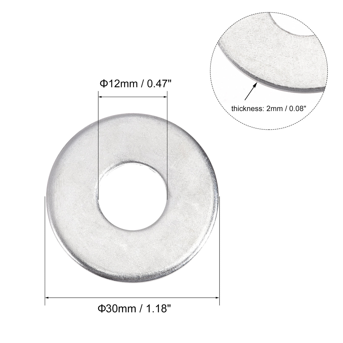 uxcell Uxcell Carbon Steel Flat Washer for Screw Bolt for Bolts and Furniture