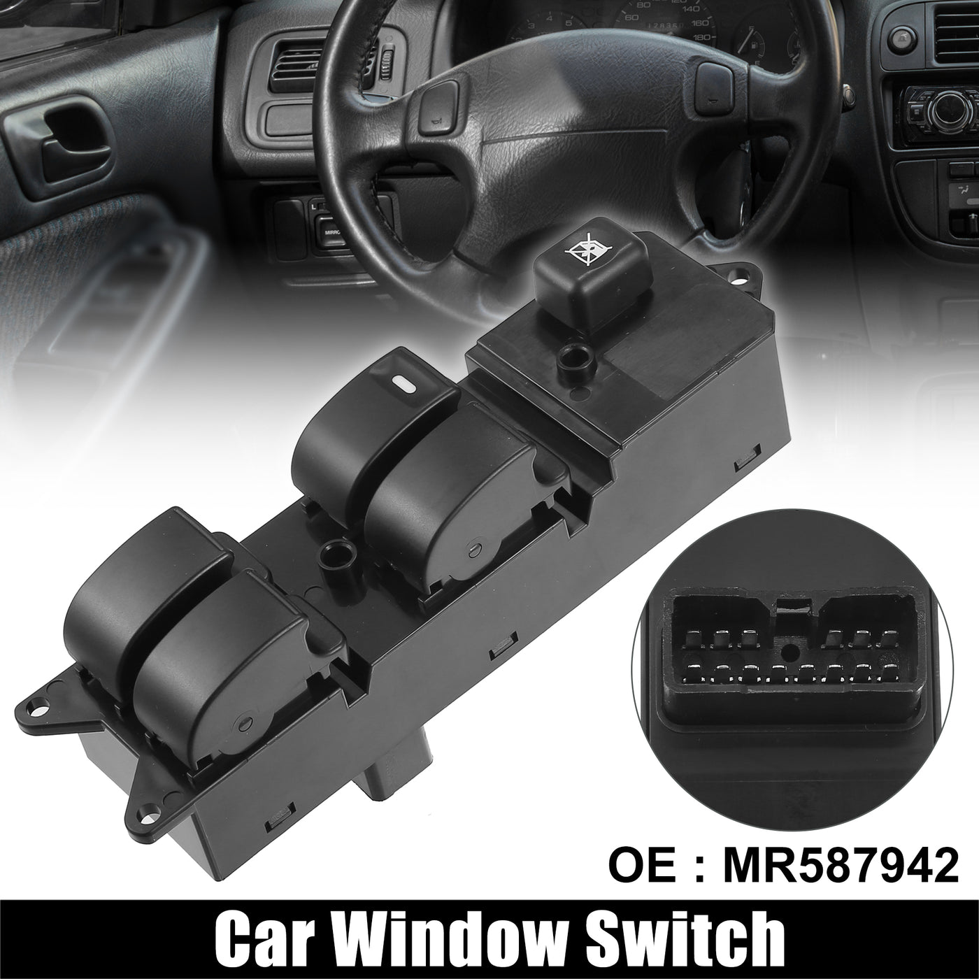 X AUTOHAUX Master Driver Side Power Window Switch MR587942 Replacement for Mitsubishi Lancer Montero Pajero 2004-2009