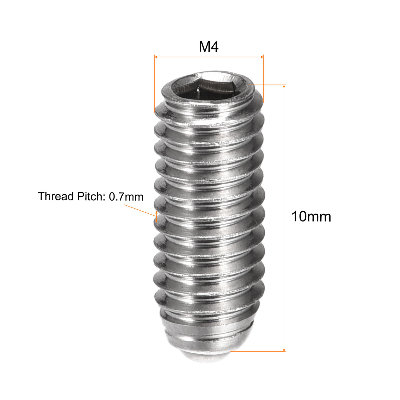 uxcell Uxcell M6 x 12mm 304 Stainless Steel Spring Hex Socket Ball Point Set Screws 20pcs