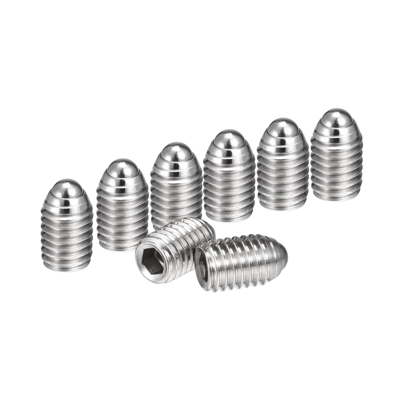 uxcell Uxcell M8 x 30mm 304 Stainless Steel Spring Hex Socket Ball Point Set Screws 8pcs