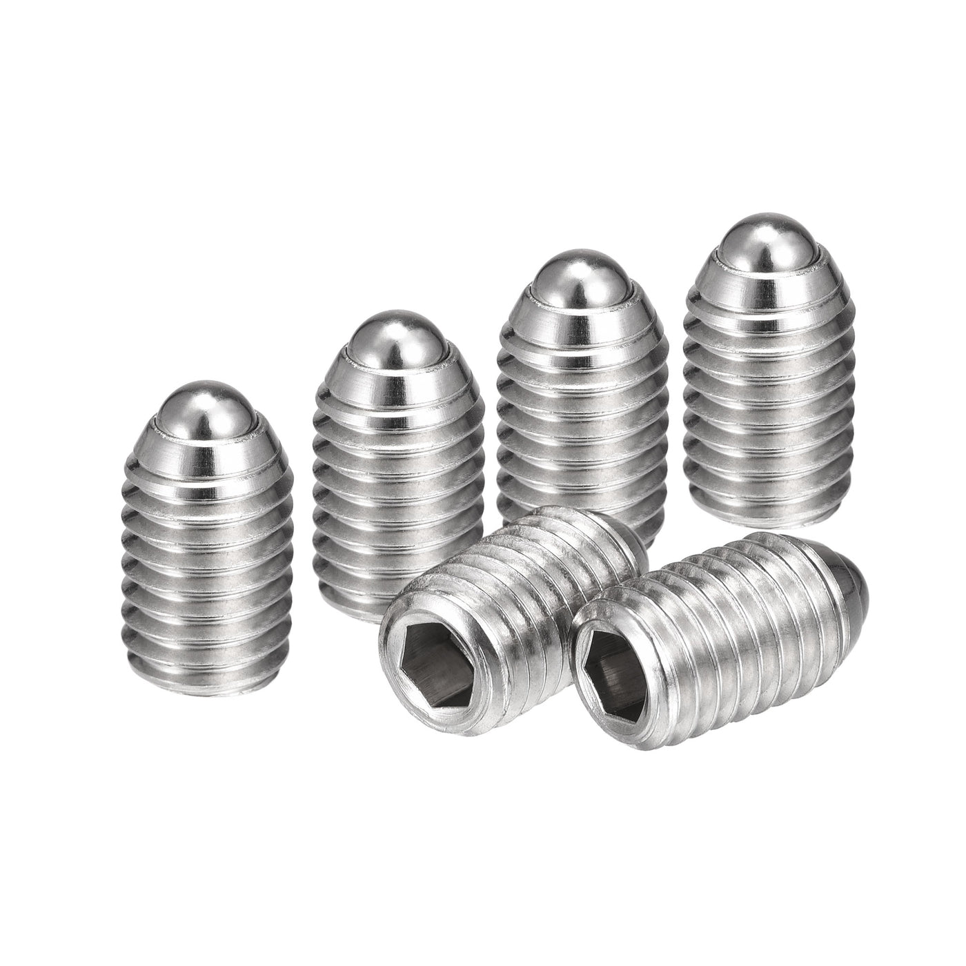 uxcell Uxcell M10 x 30mm 304 Stainless Steel Spring Hex Socket Ball Point Set Screws 6pcs
