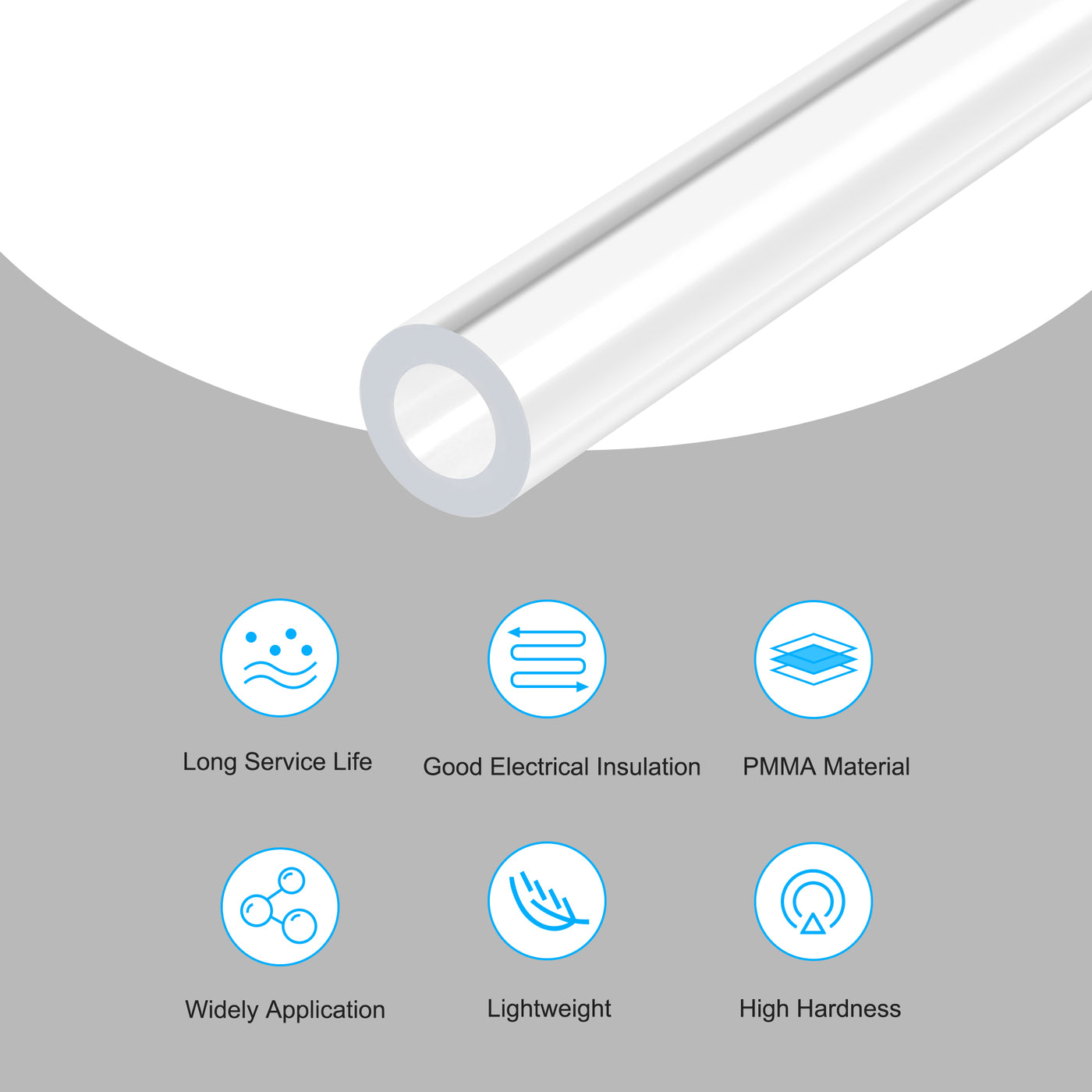 Harfington Acrylic Pipe Rigid Round Tube for Lamps and Lanterns,Water Cooling System
