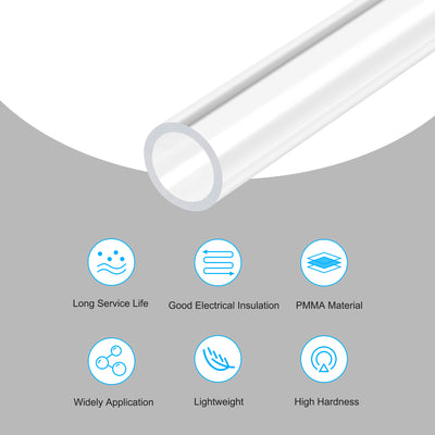 Harfington Acrylic Pipe Rigid Round Tube for Lamps Lanterns, Water Cooling System