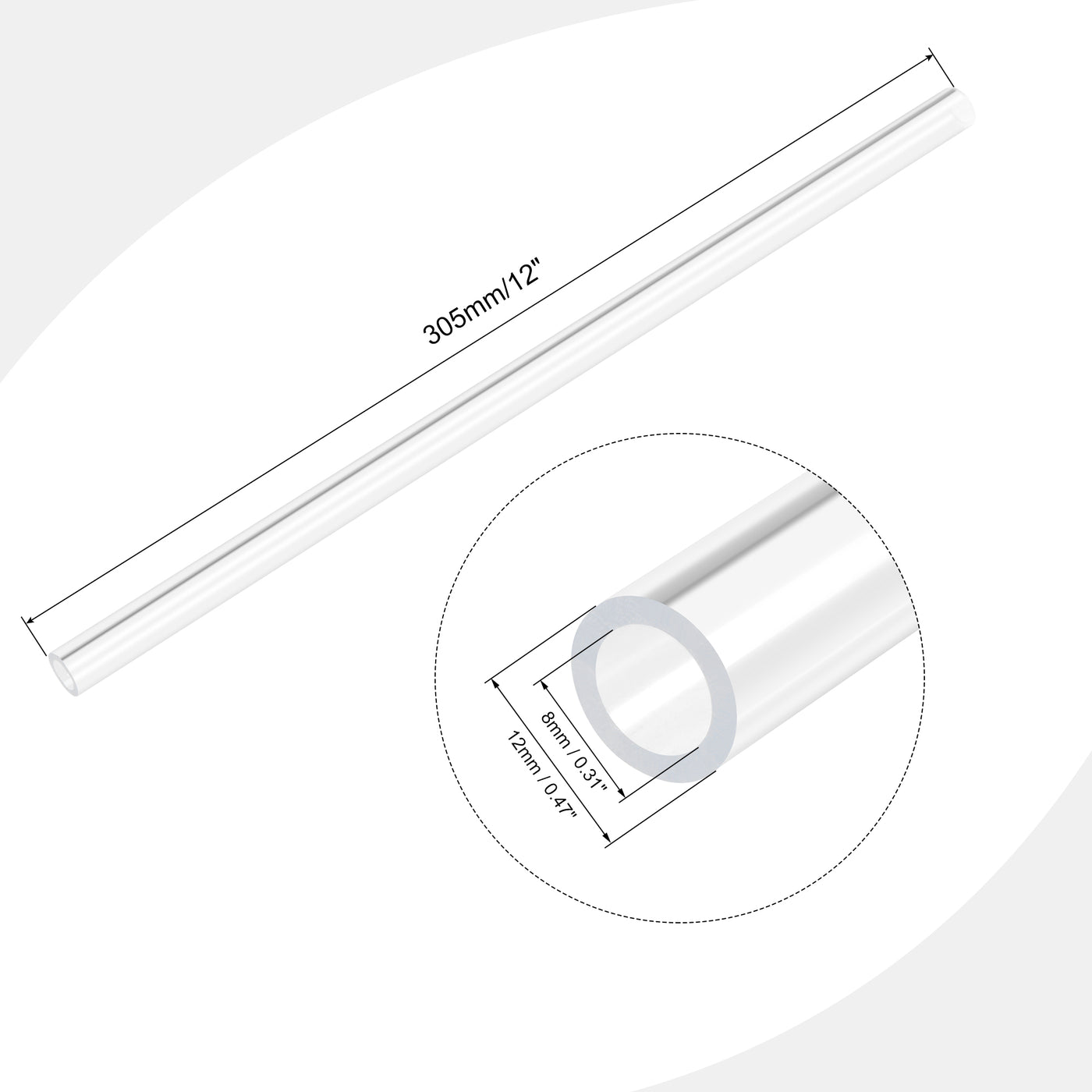 Harfington Acrylic Pipes, Rigid Round Tubes for Lamps and Lanterns,Water Cooling System