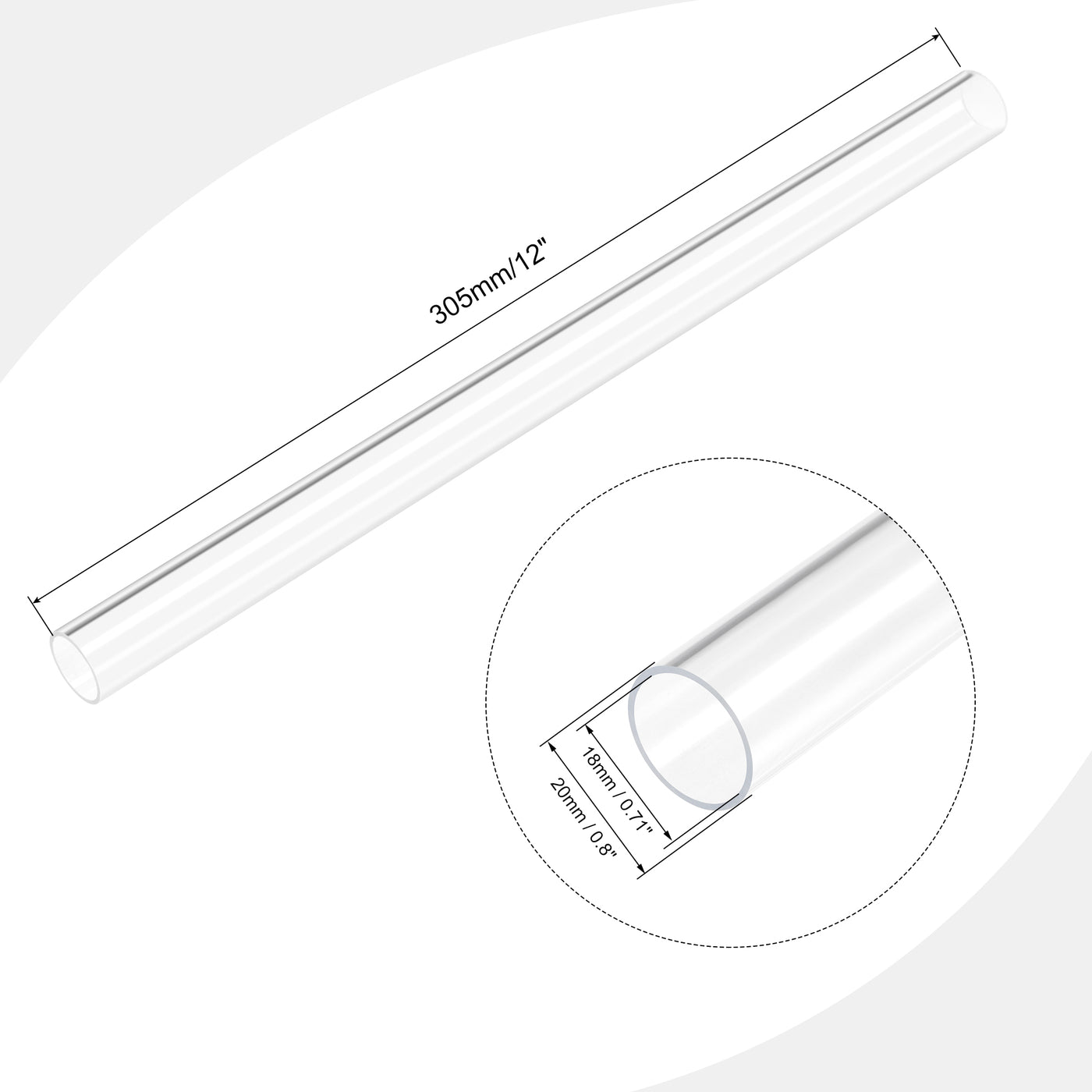 Harfington Acrylic Pipes, Rigid Round Tubes for Lamps and Lanterns,Water Cooling System
