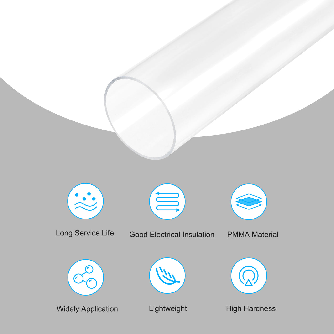 Harfington Acrylic Pipes Rigid Round Tube for Lamps and Lanterns,Water Cooling System