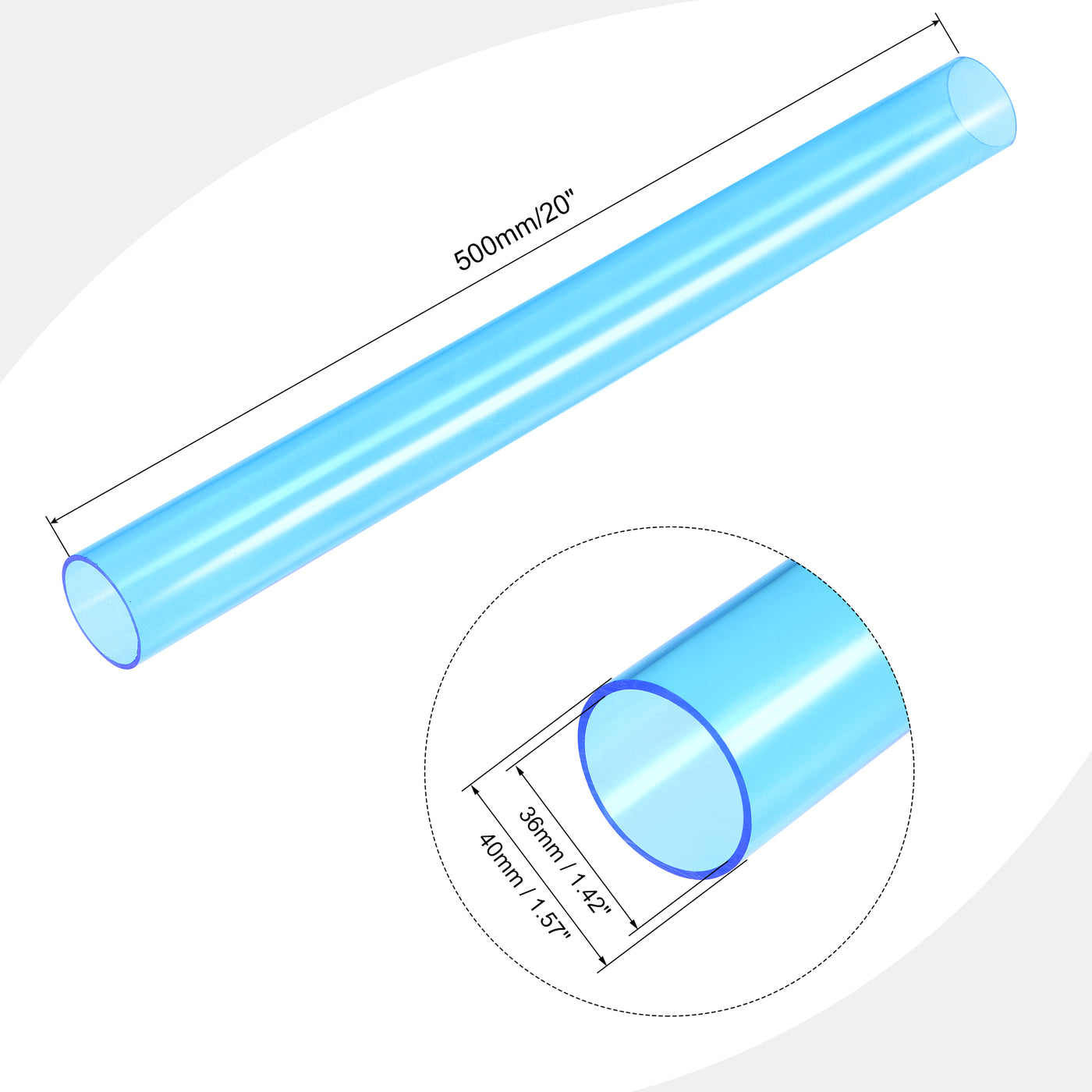 Harfington Acrylic Pipes Round Tubes for Lamps and Lanterns, Water Cooling System