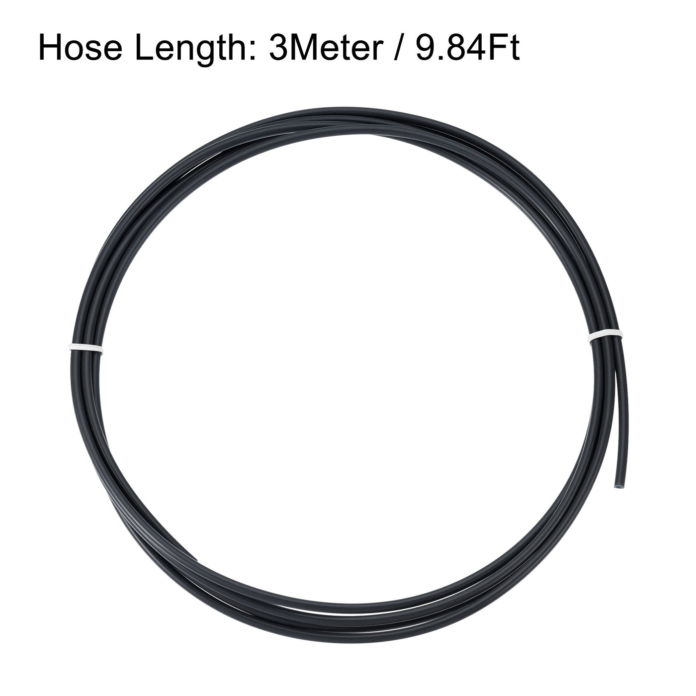 Harfington PTFE Air Tubing Hose Kit 2mm ID 4mm OD 3 Meters Length Black with Tube Cutter