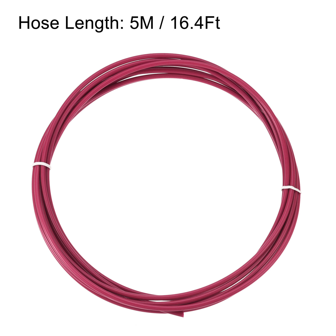 Harfington Pneumatic PTFE Air Tubing Hose Kit 2mm ID 4mm OD 5M Length Red with Tube Cutter