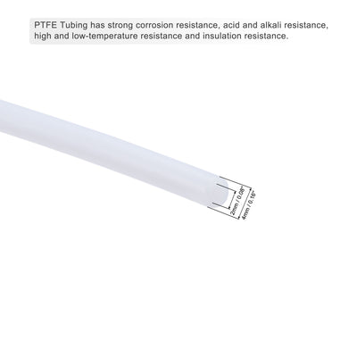 Harfington Pneumatic PTFE Air Tubing Hose 2mm ID 4mm OD 5M Length White with Tube Cutter