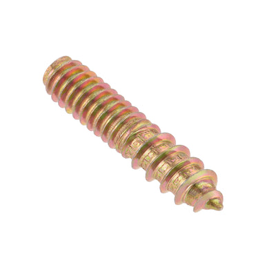 Harfington Uxcell Hanger Bolts Double Head Dowel Screw, for Wood Furniture