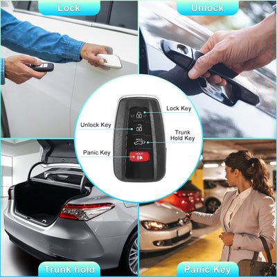 Harfington 314.3MHz 8990H-0R030 Replacement Keyless Entry Remote Car Key Fob for Toyota RAV4 2019 2020 2021 FCC ID: HYQ14FBC-0351 3 Button with Door Key