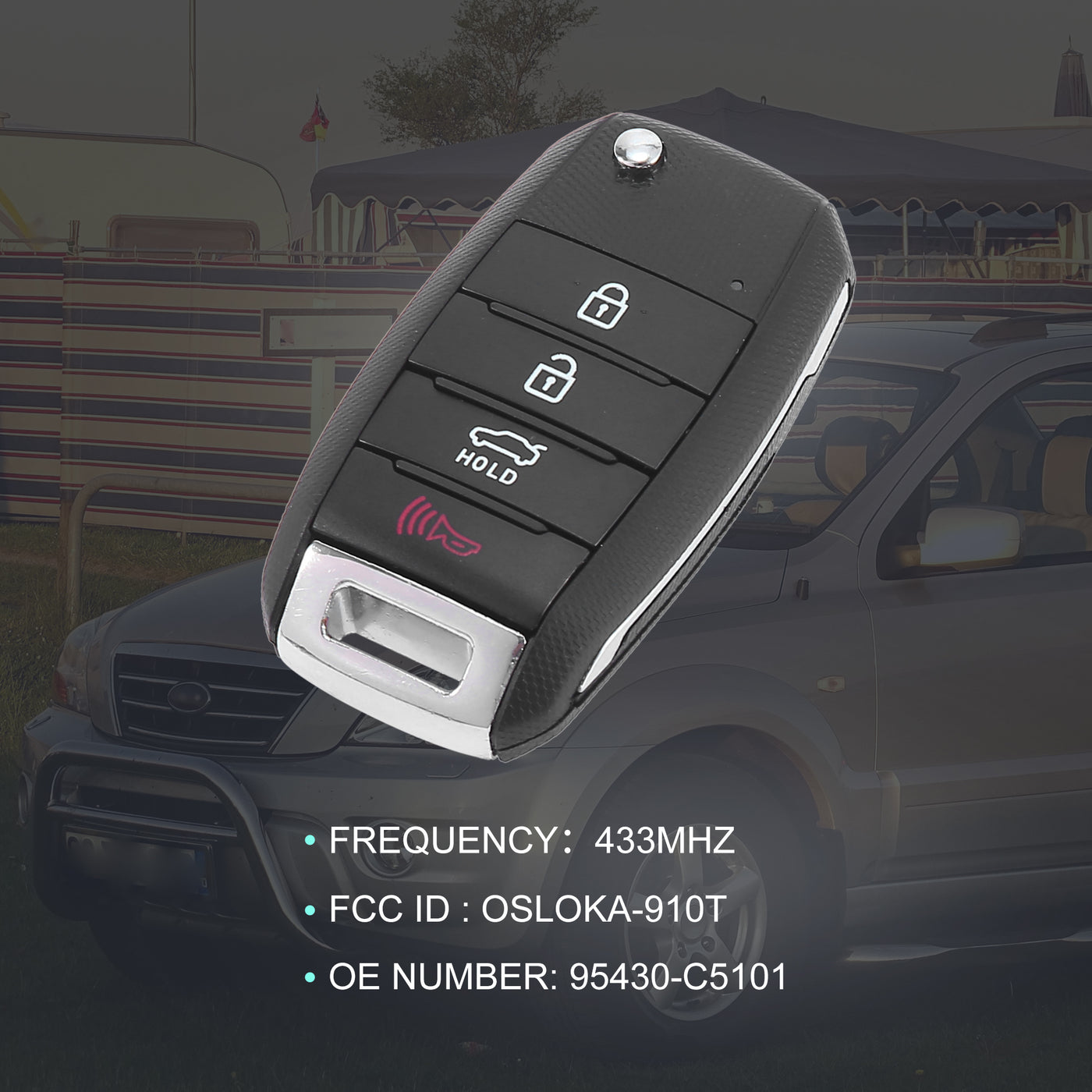 X AUTOHAUX 433MHz OSLOKA-910T Replacement Keyless Entry Remote Key Fob for Kia Sorento 2015 2016 2017 2018 2019 2020 95430-C5101
