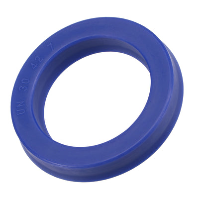 Harfington UN Radial Shaft Seal 30mm ID x 42mm OD x 7mm Width PU Oil Seal, Blue Pack of 5